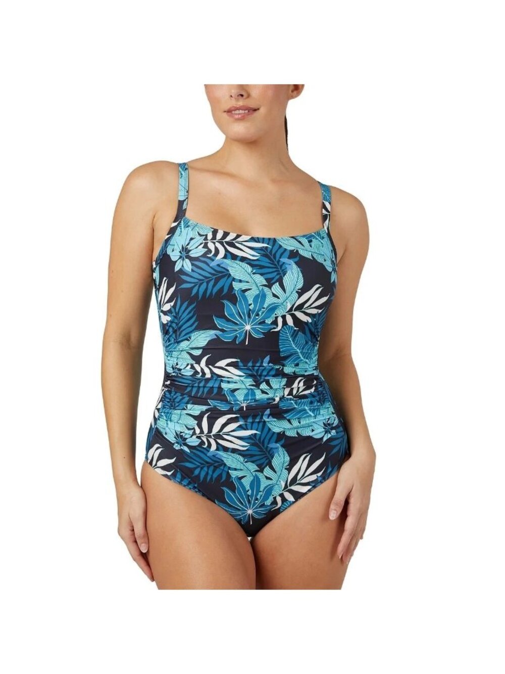 NWT 32 Degrees Cool Women's L One-Piece Swimsuit Tropical Blue